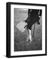 Big Checked Handbag with Matching Shoes, New Mode in Sports Fashions, at Roosevelt Raceway-Nina Leen-Framed Photographic Print