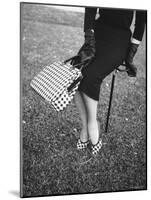 Big Checked Handbag with Matching Shoes, New Mode in Sports Fashions, at Roosevelt Raceway-Nina Leen-Mounted Photographic Print