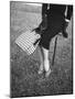 Big Checked Handbag with Matching Shoes, New Mode in Sports Fashions, at Roosevelt Raceway-Nina Leen-Mounted Photographic Print