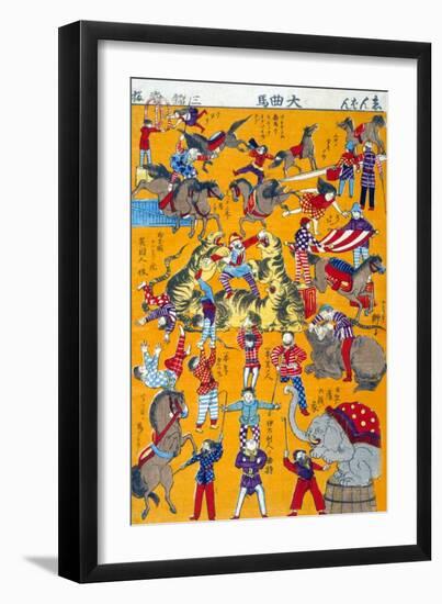 Big Circus, Japanese Wood-Cut Print-Lantern Press-Framed Art Print