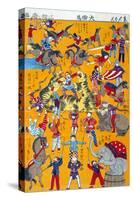 Big Circus, Japanese Wood-Cut Print-Lantern Press-Stretched Canvas