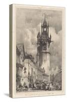 Big Clock Tower Evreux, Normandie, France, 1824-Richard Parkes Bonington-Stretched Canvas