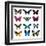 Big Collection Butterfly of Colorful Icon Set. Art Butterflies Isolated on White. Vector Illustrati-SVStudio-Framed Art Print