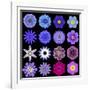 Big Collection of Various Blue Pattern Flowers-tr3gi-Framed Art Print