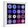Big Collection of Various Blue Pattern Flowers-tr3gi-Framed Art Print