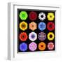 Big Collection of Various Colorful Pattern Flowers-tr3gi-Framed Art Print