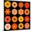 Big Collection of Various Orange Pattern Flowers-tr3gi-Mounted Art Print