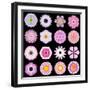 Big Collection of Various Pink Pattern Flowers-tr3gi-Framed Art Print