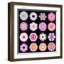 Big Collection of Various Pink Pattern Flowers-tr3gi-Framed Art Print