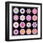 Big Collection of Various Pink Pattern Flowers-tr3gi-Framed Art Print