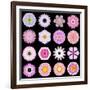 Big Collection of Various Pink Pattern Flowers-tr3gi-Framed Art Print