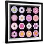 Big Collection of Various Pink Pattern Flowers-tr3gi-Framed Art Print