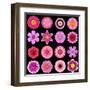 Big Collection of Various Purple Pattern Flowers-tr3gi-Framed Art Print