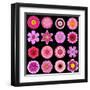 Big Collection of Various Purple Pattern Flowers-tr3gi-Framed Art Print