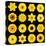 Big Collection of Various Yellow Pattern Flowers-tr3gi-Stretched Canvas