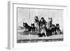 Big Delta, Alaska - Mary Hansen and Siberian Huskies-Lantern Press-Framed Art Print