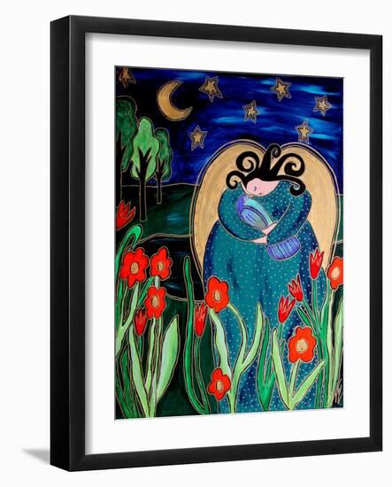 Big Diva Angel with Bird-Wyanne-Framed Giclee Print