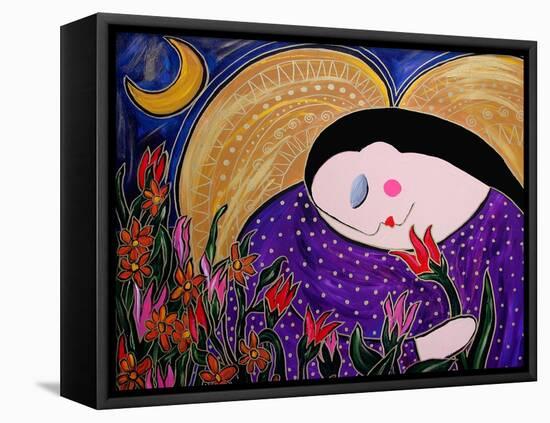 Big Diva Angel with Flowers-Wyanne-Framed Stretched Canvas