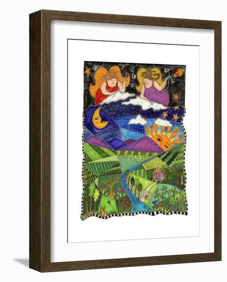 Big Diva Angels Quilting Our World-Wyanne-Framed Giclee Print