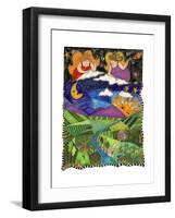 Big Diva Angels Quilting Our World-Wyanne-Framed Giclee Print