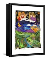 Big Diva Angels Quilting Our World-Wyanne-Framed Stretched Canvas