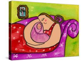 Big Diva Asleep with Baby-Wyanne-Stretched Canvas