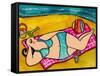 Big Diva at the Beach-Wyanne-Framed Stretched Canvas
