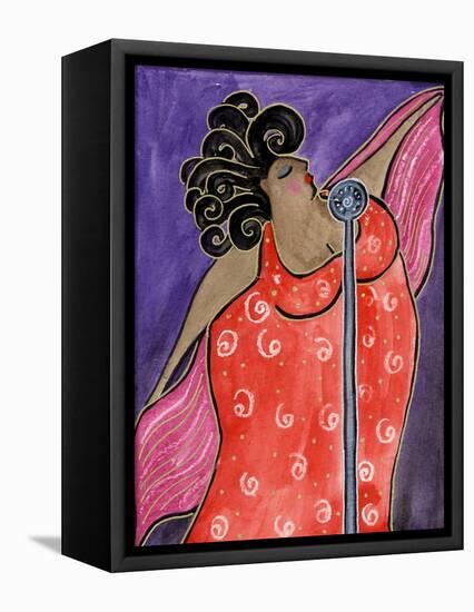 Big Diva Blues Singer-Wyanne-Framed Stretched Canvas