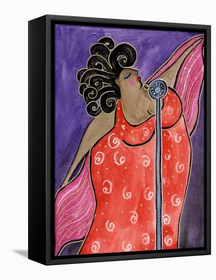 Big Diva Blues Singer-Wyanne-Framed Stretched Canvas