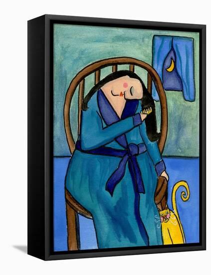 Big Diva Combing Her Hair at Midnight-Wyanne-Framed Stretched Canvas