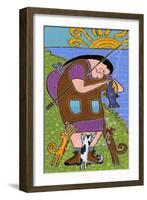 Big Diva Fishing with Cats-Wyanne-Framed Giclee Print