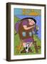 Big Diva Fishing with Cats-Wyanne-Framed Giclee Print