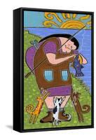 Big Diva Fishing with Cats-Wyanne-Framed Stretched Canvas