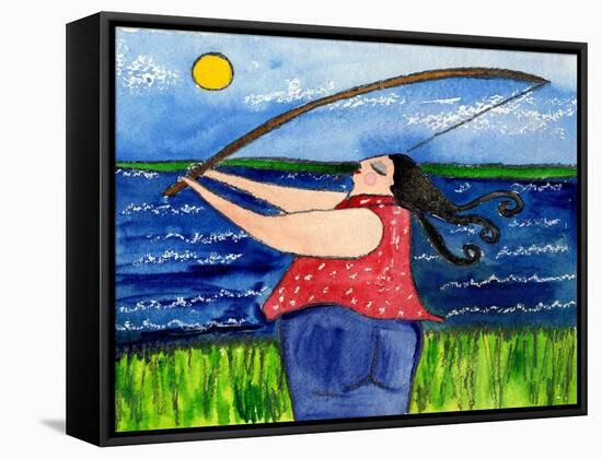 Big Diva Fishing-Wyanne-Framed Stretched Canvas