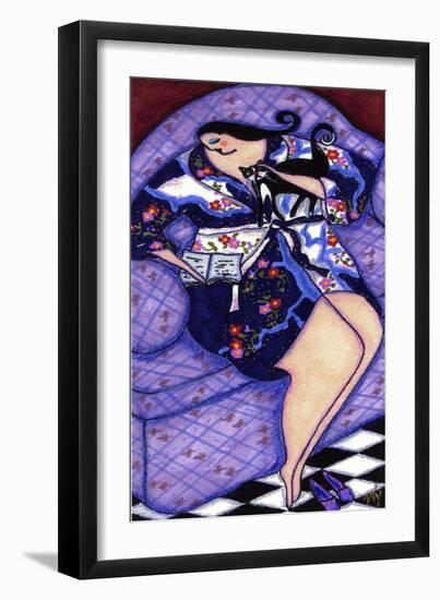 Big Diva in Kimono with Kitty-Wyanne-Framed Giclee Print