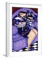 Big Diva in Kimono with Kitty-Wyanne-Framed Giclee Print