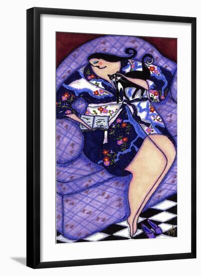 Big Diva in Kimono with Kitty-Wyanne-Framed Giclee Print