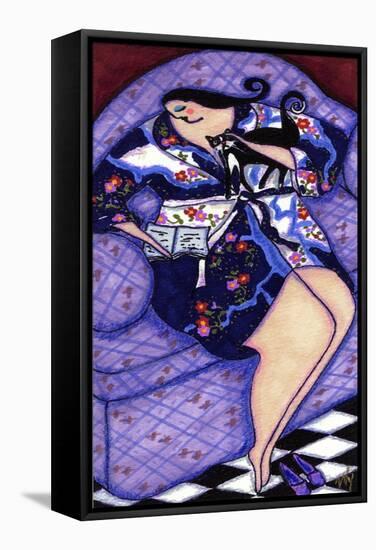 Big Diva in Kimono with Kitty-Wyanne-Framed Stretched Canvas