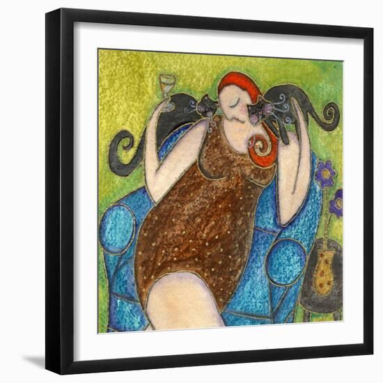 Big Diva Kitty Hugs-Wyanne-Framed Giclee Print