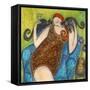 Big Diva Kitty Hugs-Wyanne-Framed Stretched Canvas