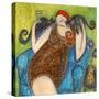 Big Diva Kitty Hugs-Wyanne-Stretched Canvas