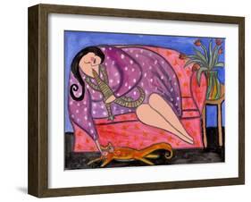 Big Diva Lounging with Lizard and Kitty-Wyanne-Framed Giclee Print