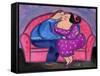 Big Diva Love on a Loveseat-Wyanne-Framed Stretched Canvas