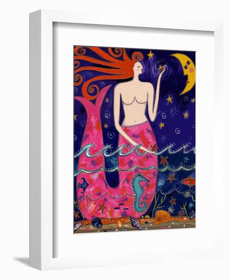 Big Diva Mermaid Making Stars-Wyanne-Framed Giclee Print