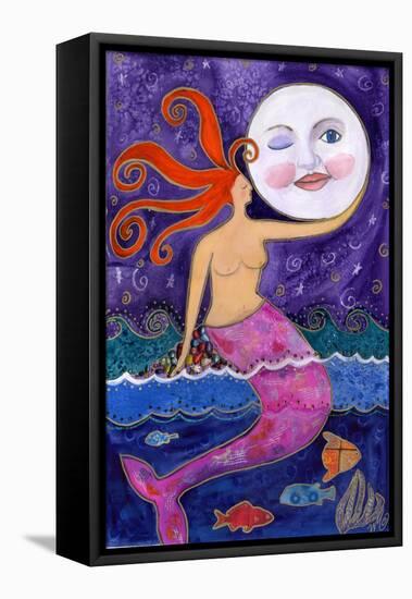 Big Diva Mermaid Moon Lover-Wyanne-Framed Stretched Canvas