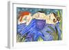 Big Diva Mermaid Wine Club-Wyanne-Framed Giclee Print