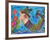 Big Diva Mermaid with Heart-Wyanne-Framed Giclee Print