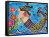 Big Diva Mermaid with Heart-Wyanne-Framed Stretched Canvas