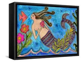 Big Diva Mermaid with Heart-Wyanne-Framed Stretched Canvas