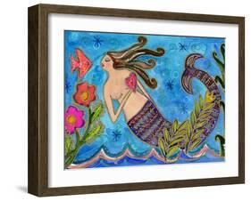 Big Diva Mermaid with Heart-Wyanne-Framed Giclee Print